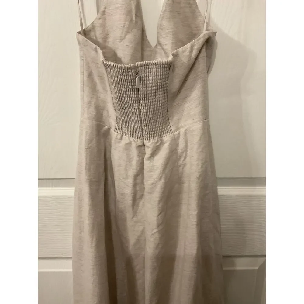 Aritzia Wilfred CruiseLinen Upscale Jumpsuit Natural Ecru Linen Lyocell, sz 4